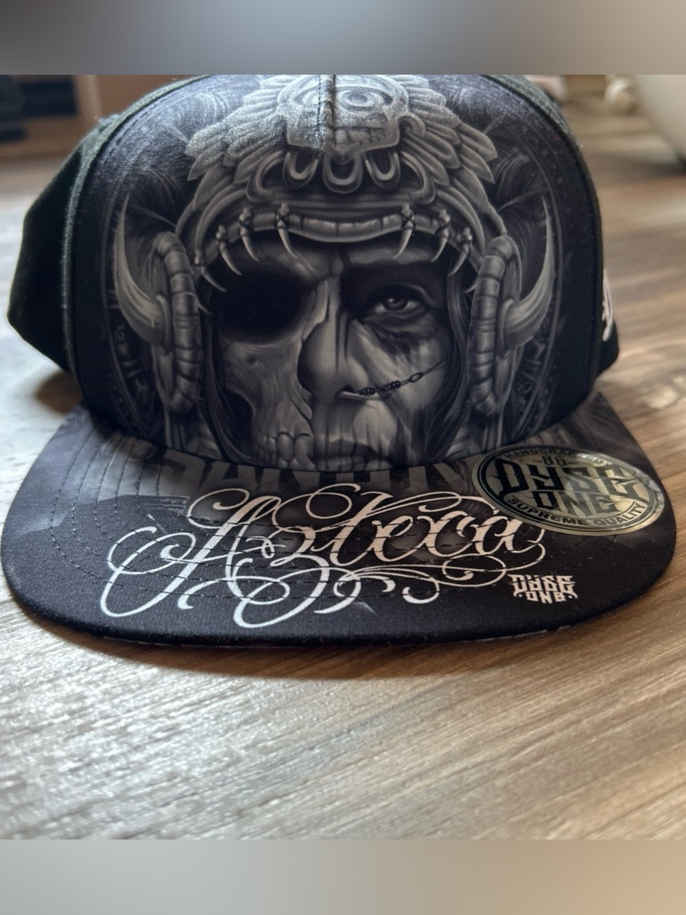 Black Graphic Skull Trucker Cap - Men Accessories